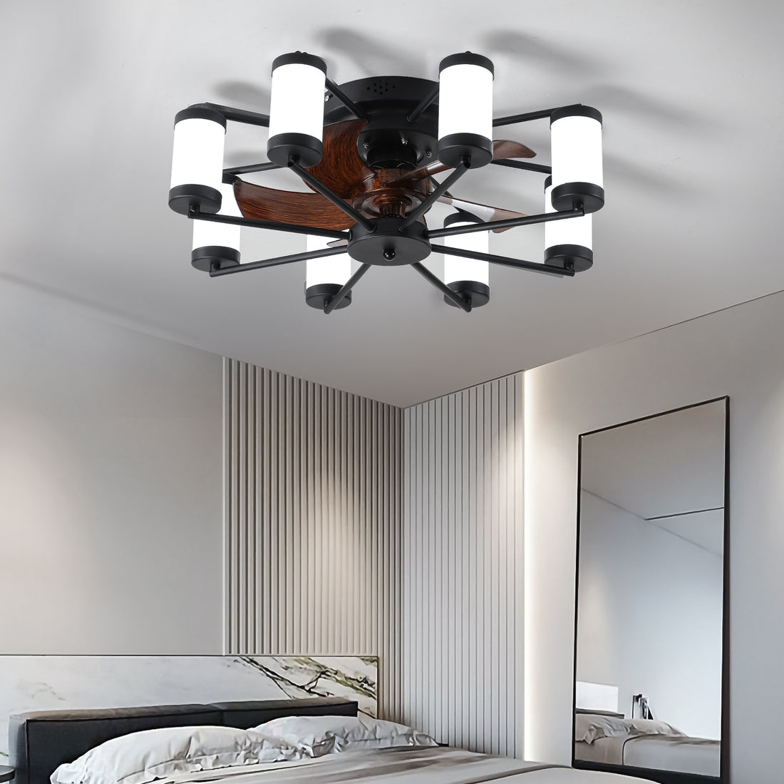 Elegant Black and White Windmill Ceiling Fan with Lights
Windmill-Inspired Flush Mount Ceiling Fan with Remote Control for Modern Homes