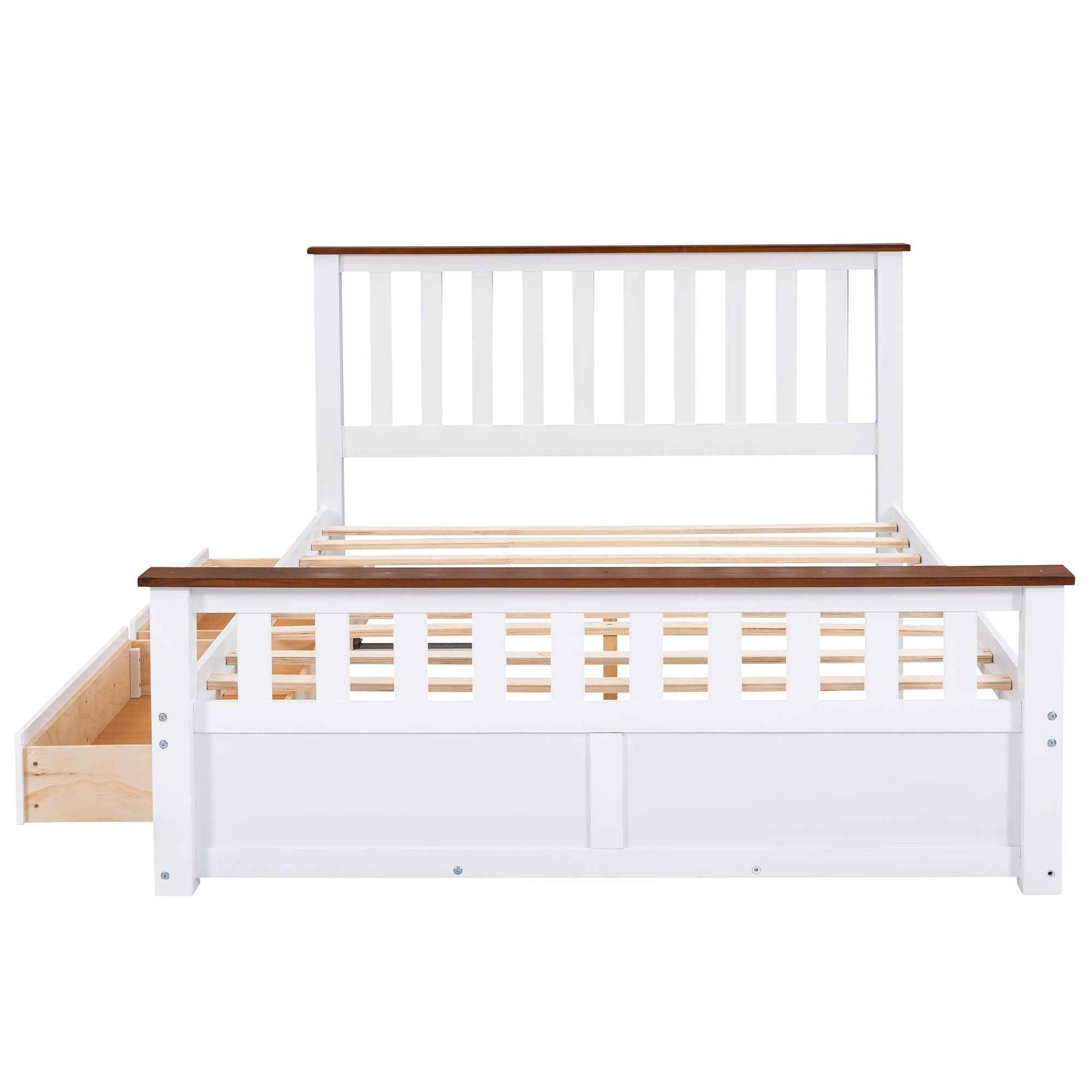 Classic Wood Twin Size Daybed with Trundle, White