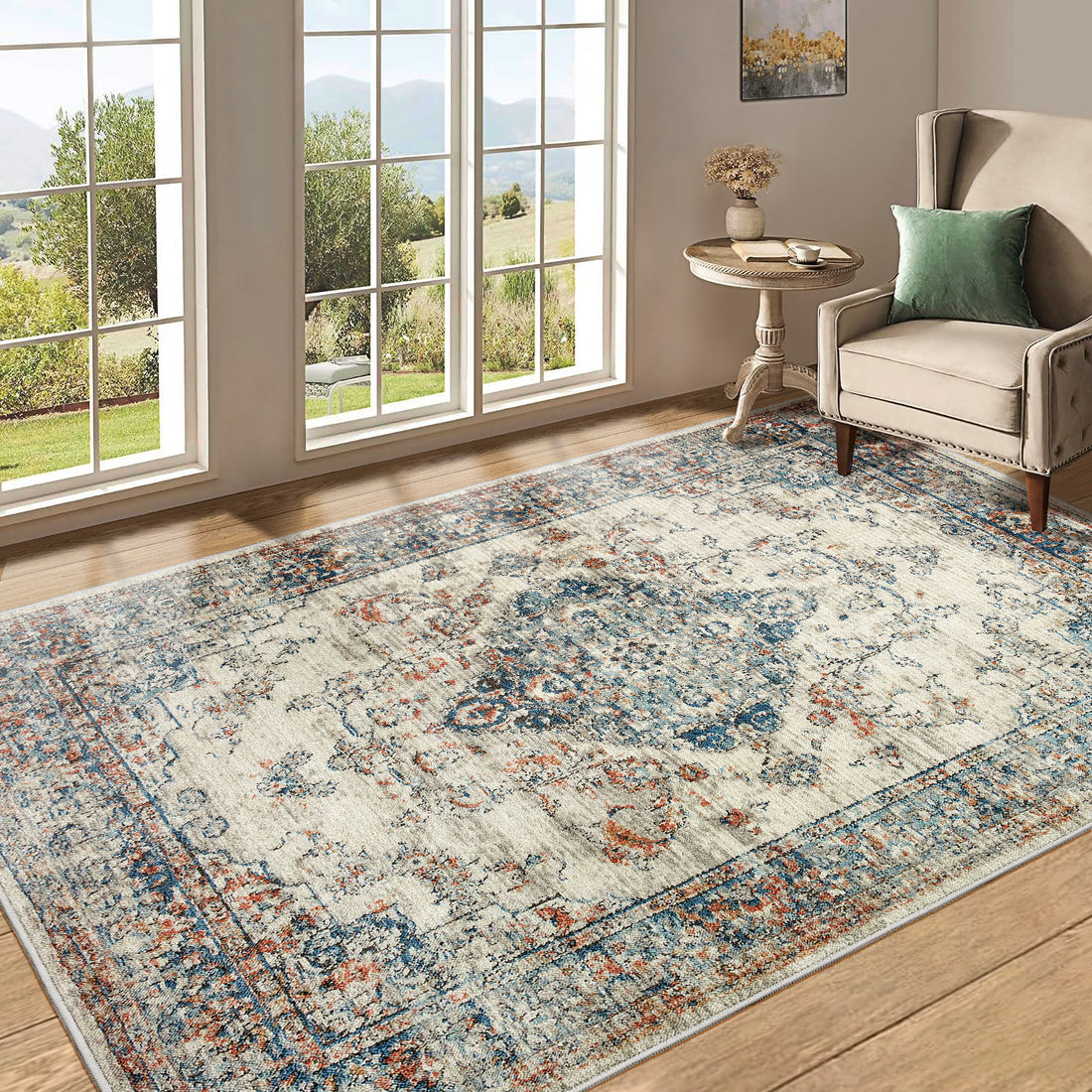 Luxurious Floral & Medallion Vintage Area Rug