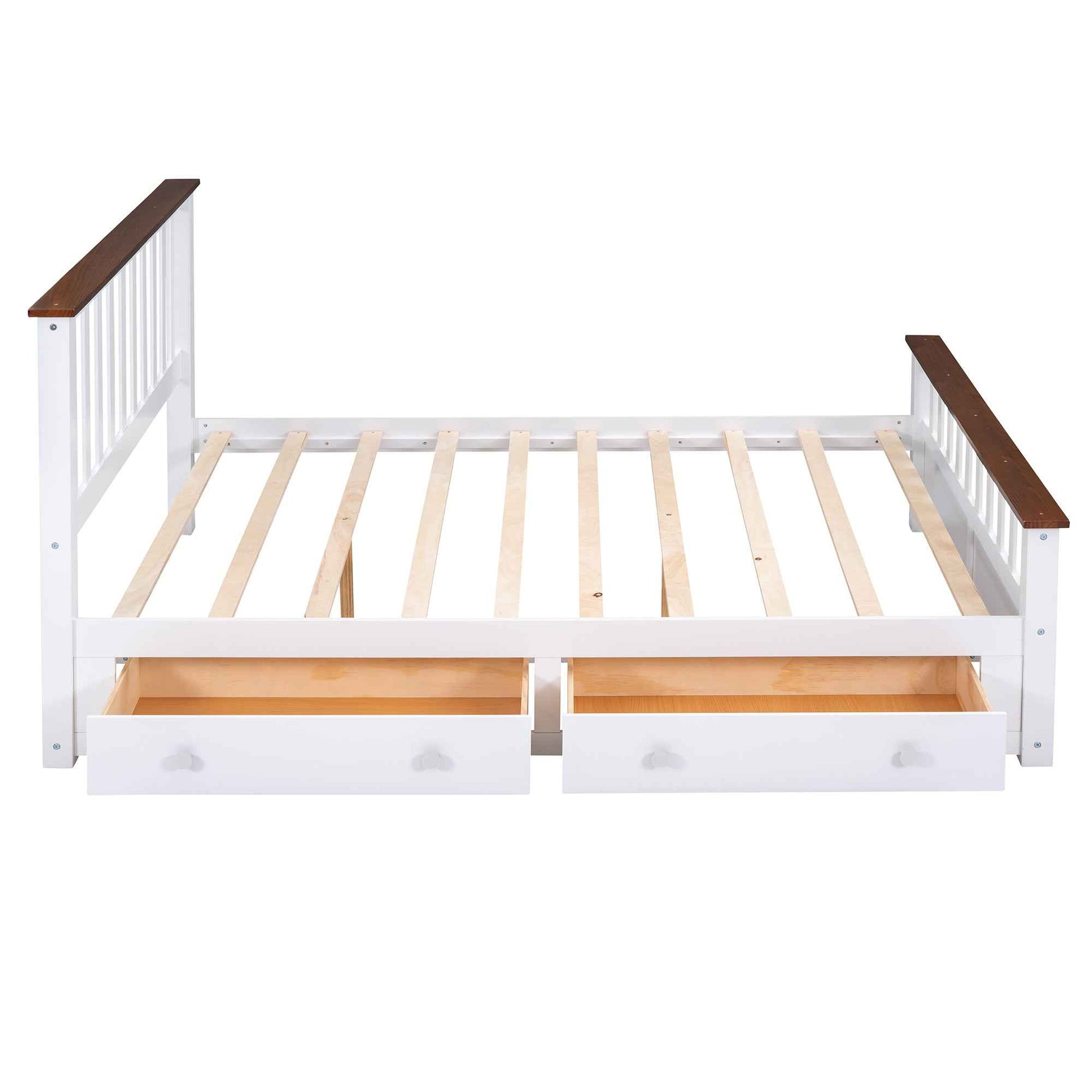 Classic Wood Twin Size Daybed with Trundle, White