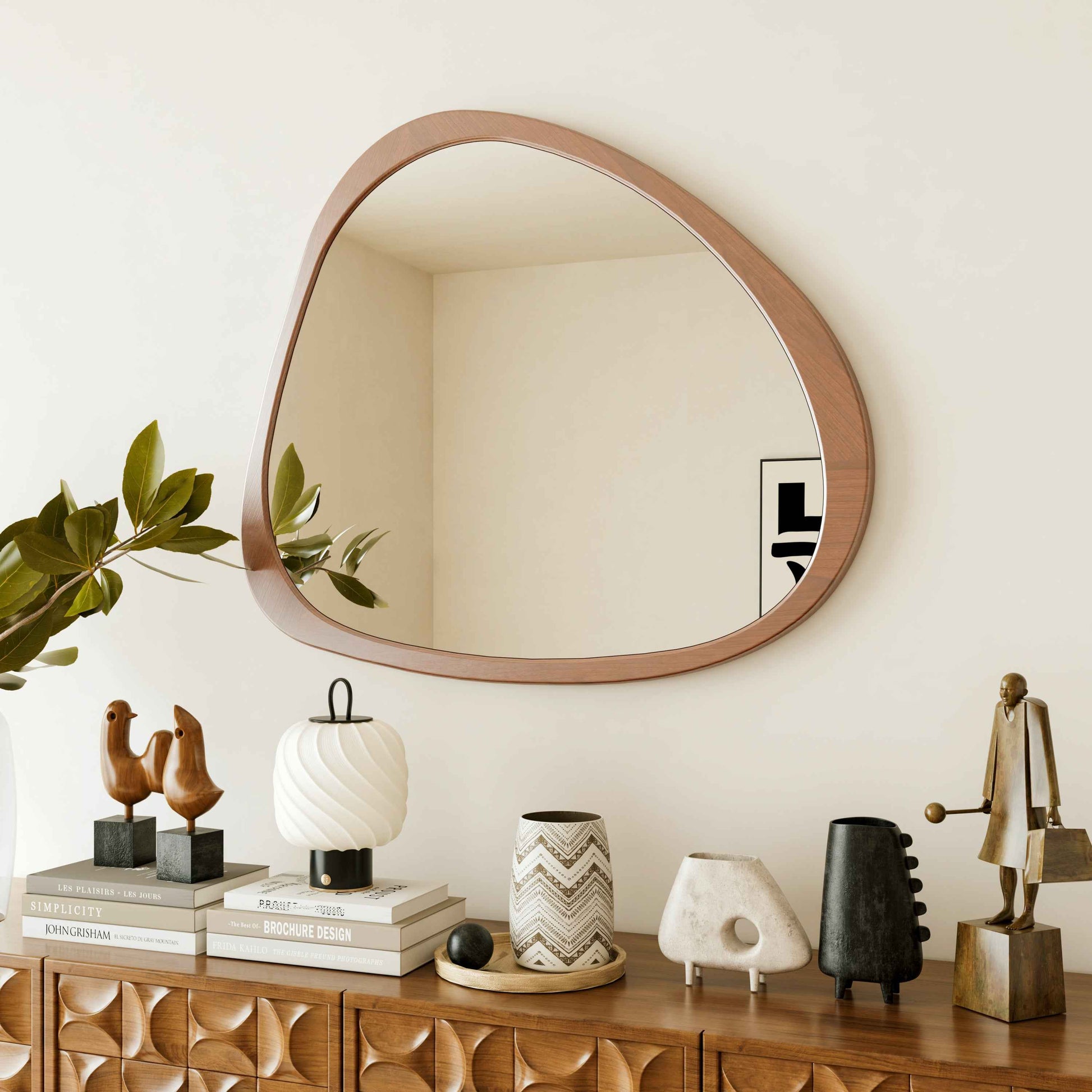 3rd generation black solid wood frame full length mirror, dressing mirror, bedroom porch, decorative mirror, clothing store, floor mounted large mirror, wall mounted. 60 '* 17'  W115155941