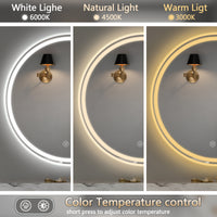 28-Inch Round LED Bathroom Mirror with Dimmable Lighting and Defogging Function USA