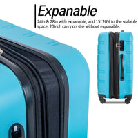 3-Piece Hardside Spinner Luggage Set with TSA Lock USA