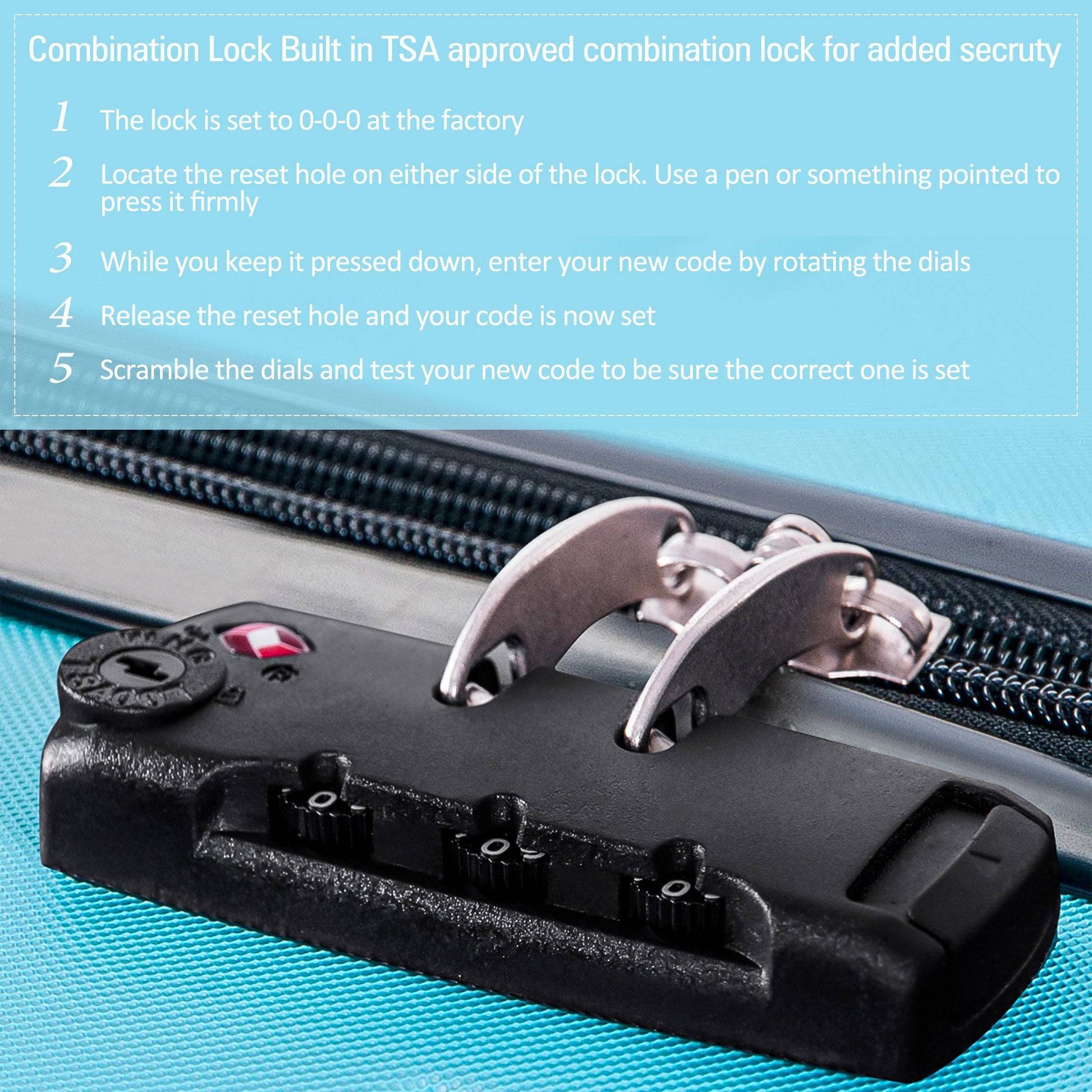 3-Piece Hardside Spinner Luggage Set with TSA Lock USA