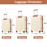 3-Piece Hardside Spinner Luggage Set with TSA Locks USA