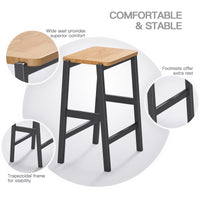 3 PCS Dining Table Set Rustic Retro Breakfast Table Dining Stools USA