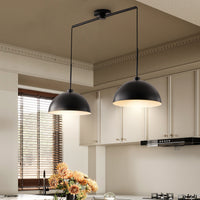 41-Inch Industrial Modern Black Double Pendant Light - Adjustable Ceiling Hanging Lamp USA