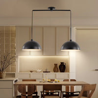 41-Inch Industrial Modern Black Double Pendant Light - Adjustable Ceiling Hanging Lamp USA