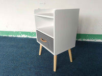 Stylish Retro 2-Drawer Storage Cabinet with Open Shelves