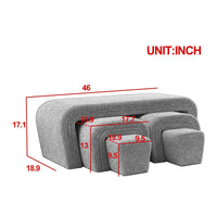 Furnistra 46" Modern Upholstered Nesting Benches - Set of 4