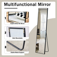 4th Generation Black Solid Wood Frame Full Length Decorative Mirror - 58 x 15 USA