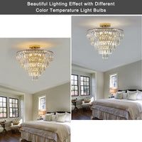 5-Tier Round Semi Flush Mount Chandelier Light USA