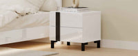 Elegant Modern White Bedroom Set with Queen Bed and Nightstands