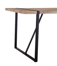 55-inch Rustic Rectangular Dining Table with Metal Legs USA