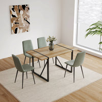 55-inch Rustic Rectangular Dining Table with Metal Legs USA