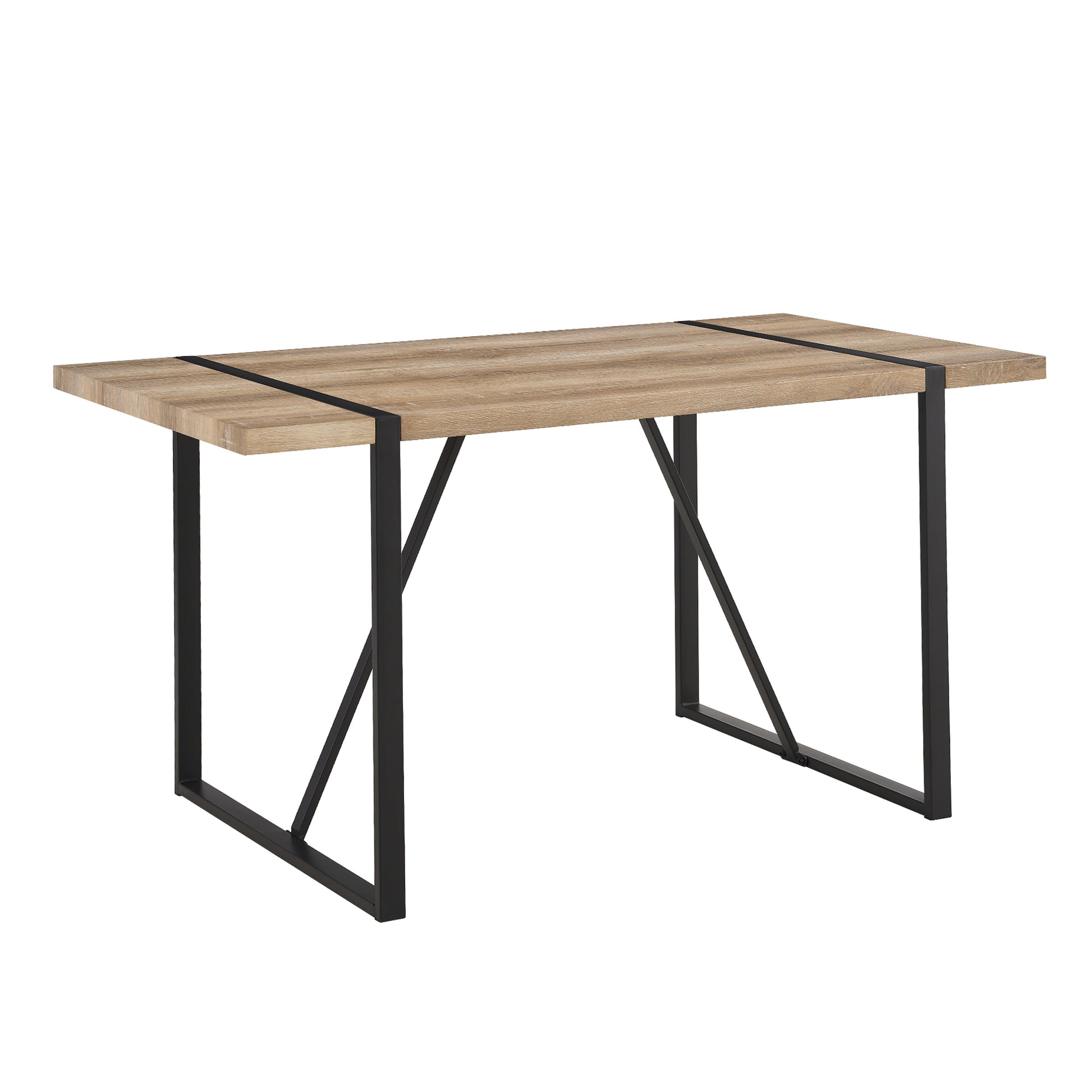 55-inch Rustic Rectangular Dining Table with Metal Legs USA