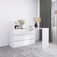 6-Drawer Chest of Drawers in White by Furnistra USA