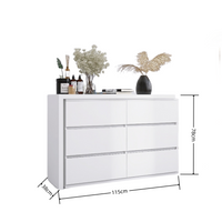 6-Drawer Chest of Drawers in White by Furnistra USA