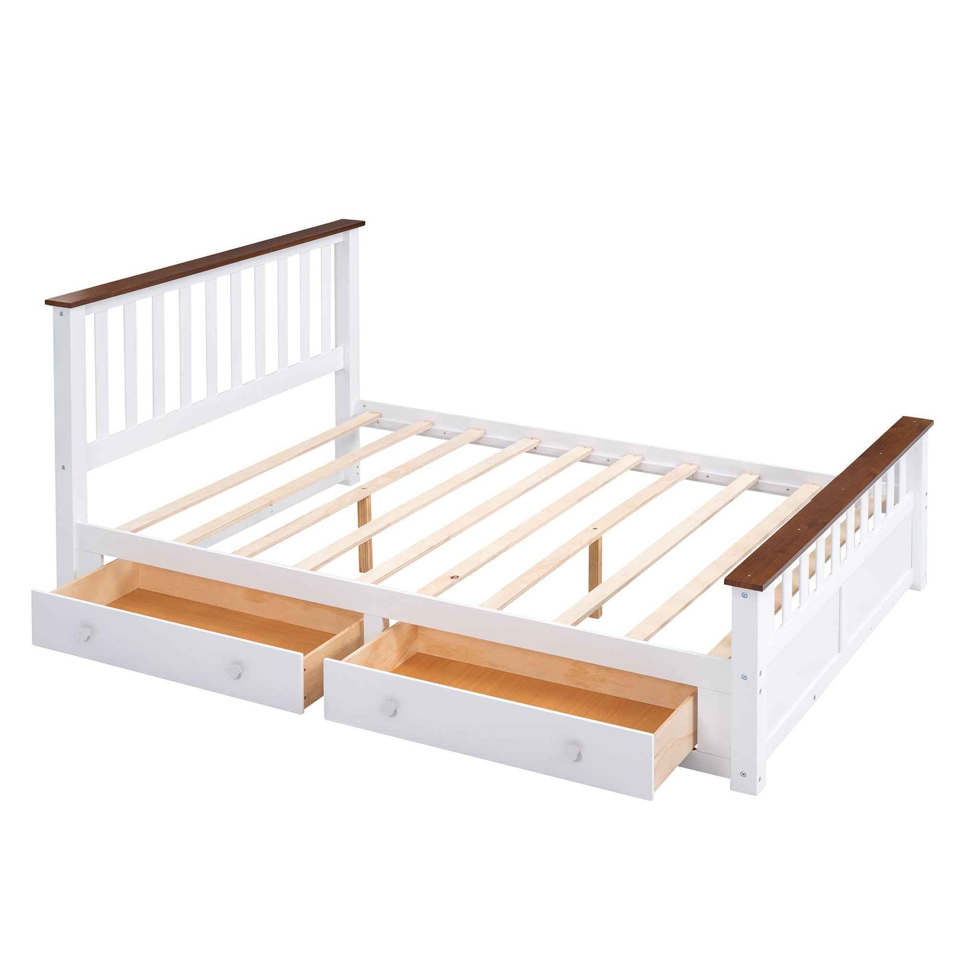 Classic Wood Twin Size Daybed with Trundle, White