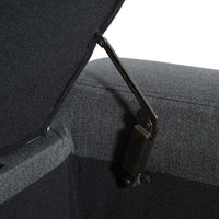 Elegant Black Leather Upholstered Storage Bench