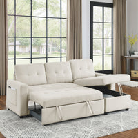 78.5 Convertible Sleeper Sectional Sofa with Storage Chaise USA