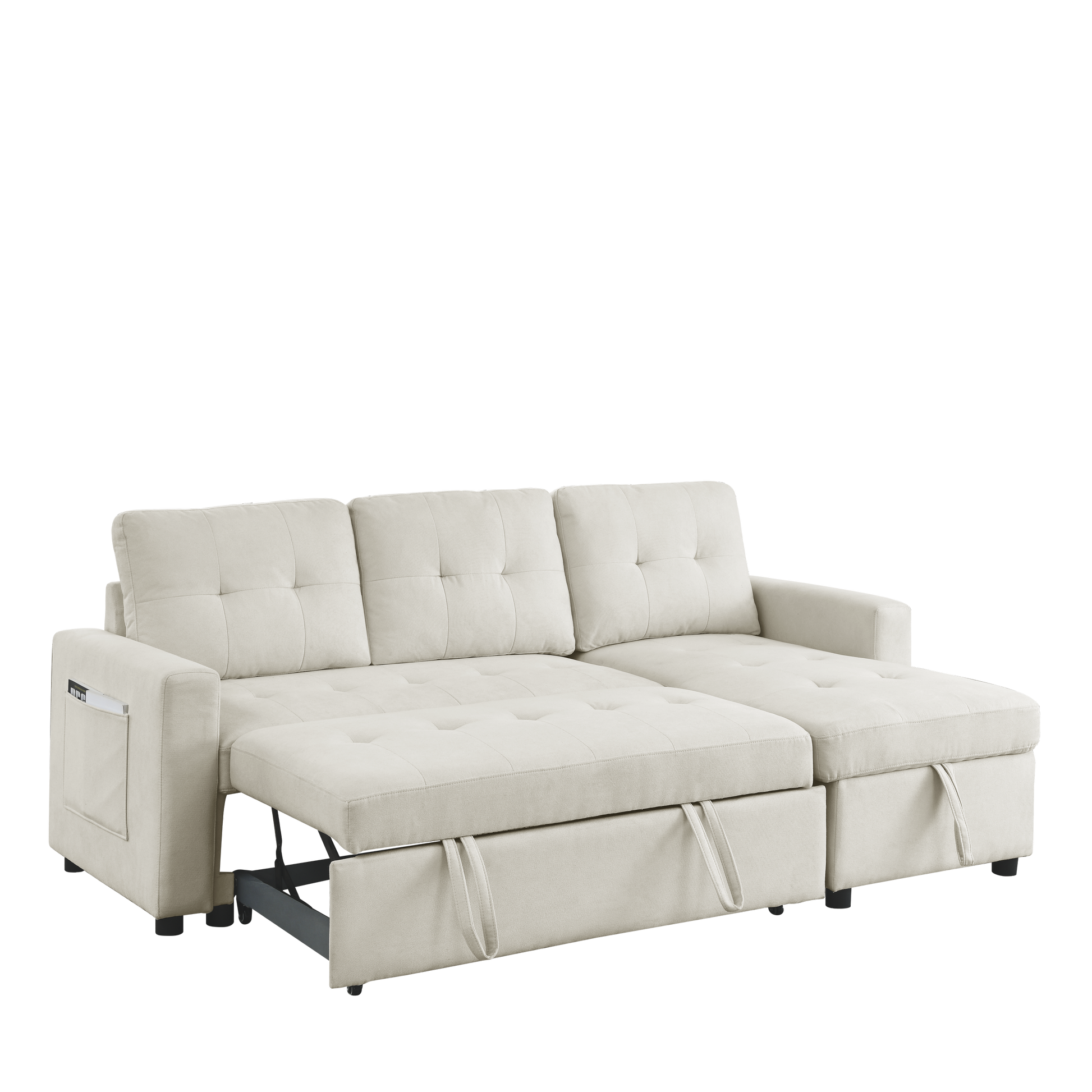 78.5 Convertible Sleeper Sectional Sofa with Storage Chaise USA