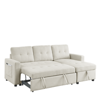 78.5 Convertible Sleeper Sectional Sofa with Storage Chaise USA