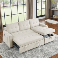 78.5 Convertible Sleeper Sectional Sofa with Storage Chaise USA