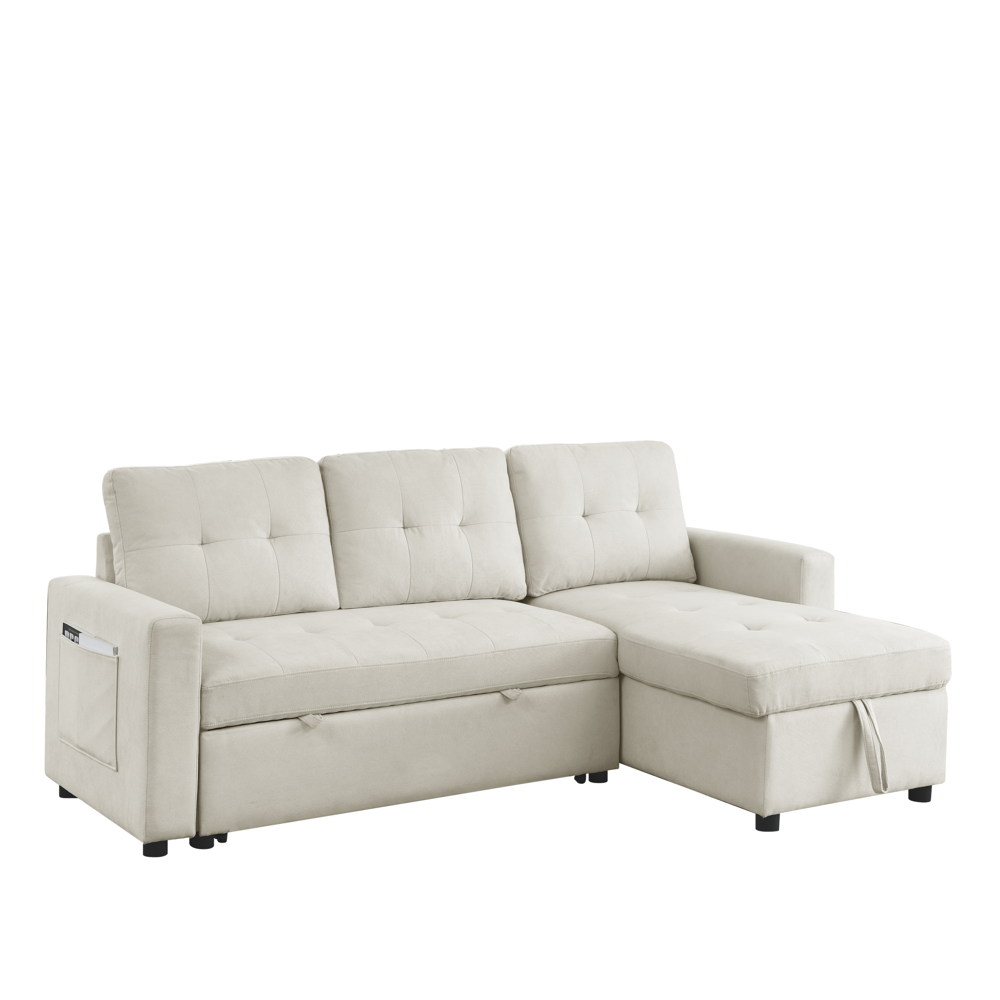 78.5 Convertible Sleeper Sectional Sofa with Storage Chaise USA