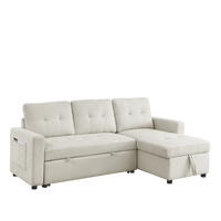 78.5 Convertible Sleeper Sectional Sofa with Storage Chaise USA