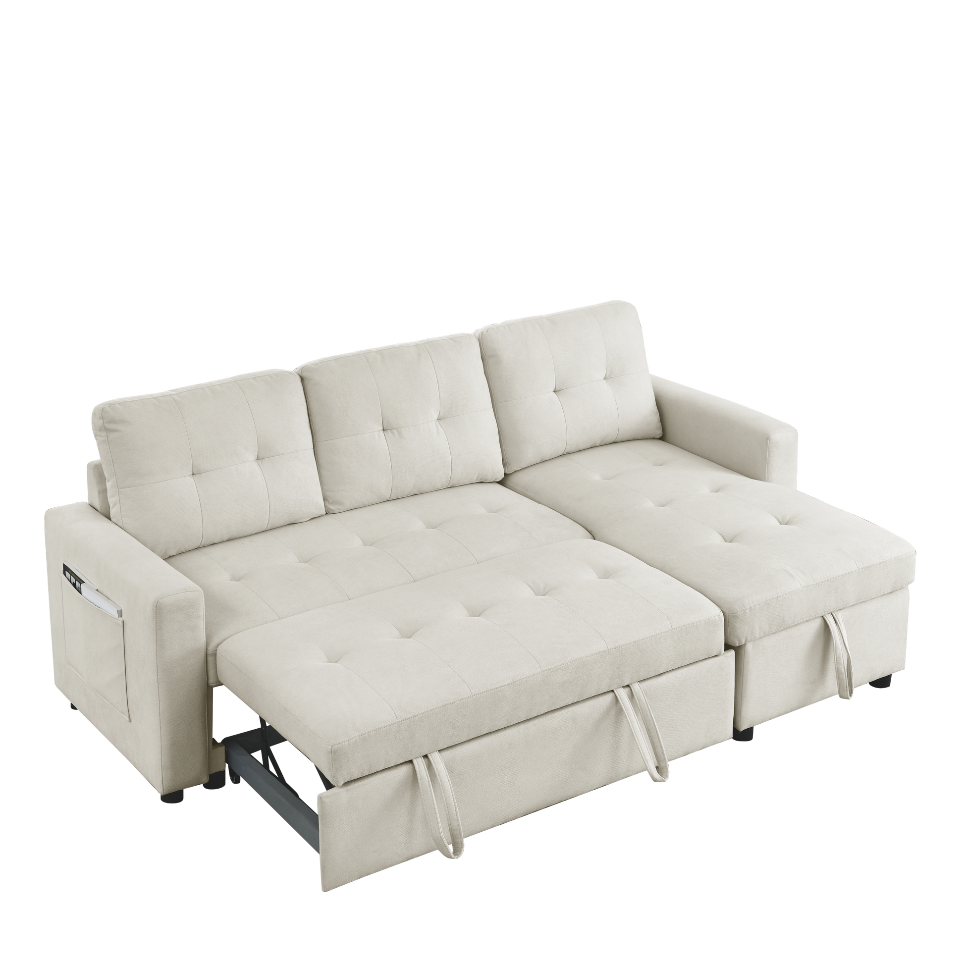 78.5 Convertible Sleeper Sectional Sofa with Storage Chaise USA