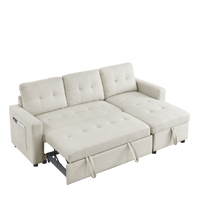 78.5 Convertible Sleeper Sectional Sofa with Storage Chaise USA