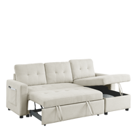 78.5 Convertible Sleeper Sectional Sofa with Storage Chaise USA