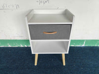 Stylish Retro 2-Drawer Storage Cabinet with Open Shelves