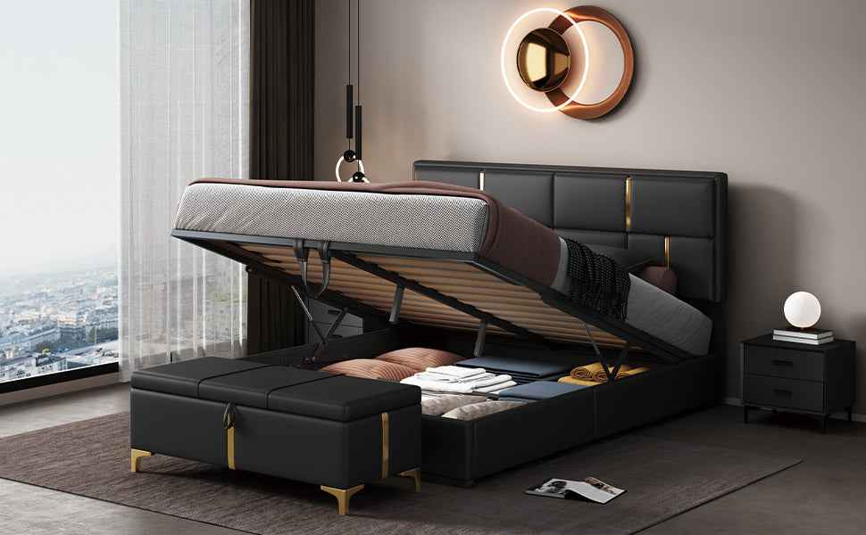 Elegant Storage Bed with Ottoman
Luxury Upholstered Queen Bed with Hidden Storage
Premium Queen Bed with Hydraulic Storage Base
Sophisticated Queen Bedroom Set with Storage Ottoman