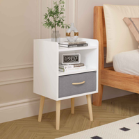 Stylish Retro 2-Drawer Storage Cabinet with Open Shelves