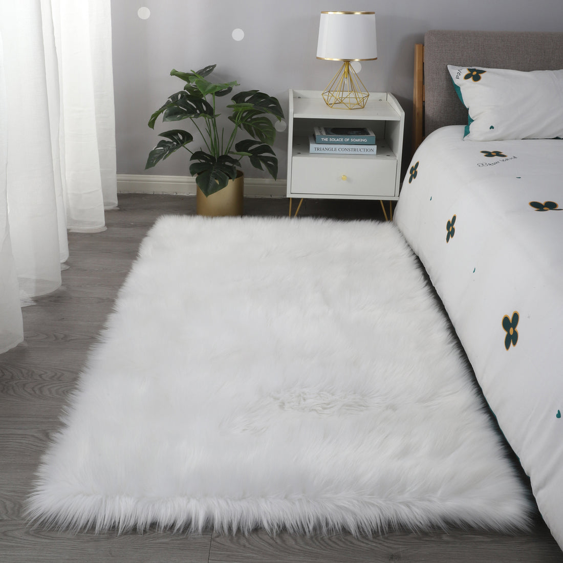 Affordable Fluffy Furnistra Faux Fur Area Rug USA