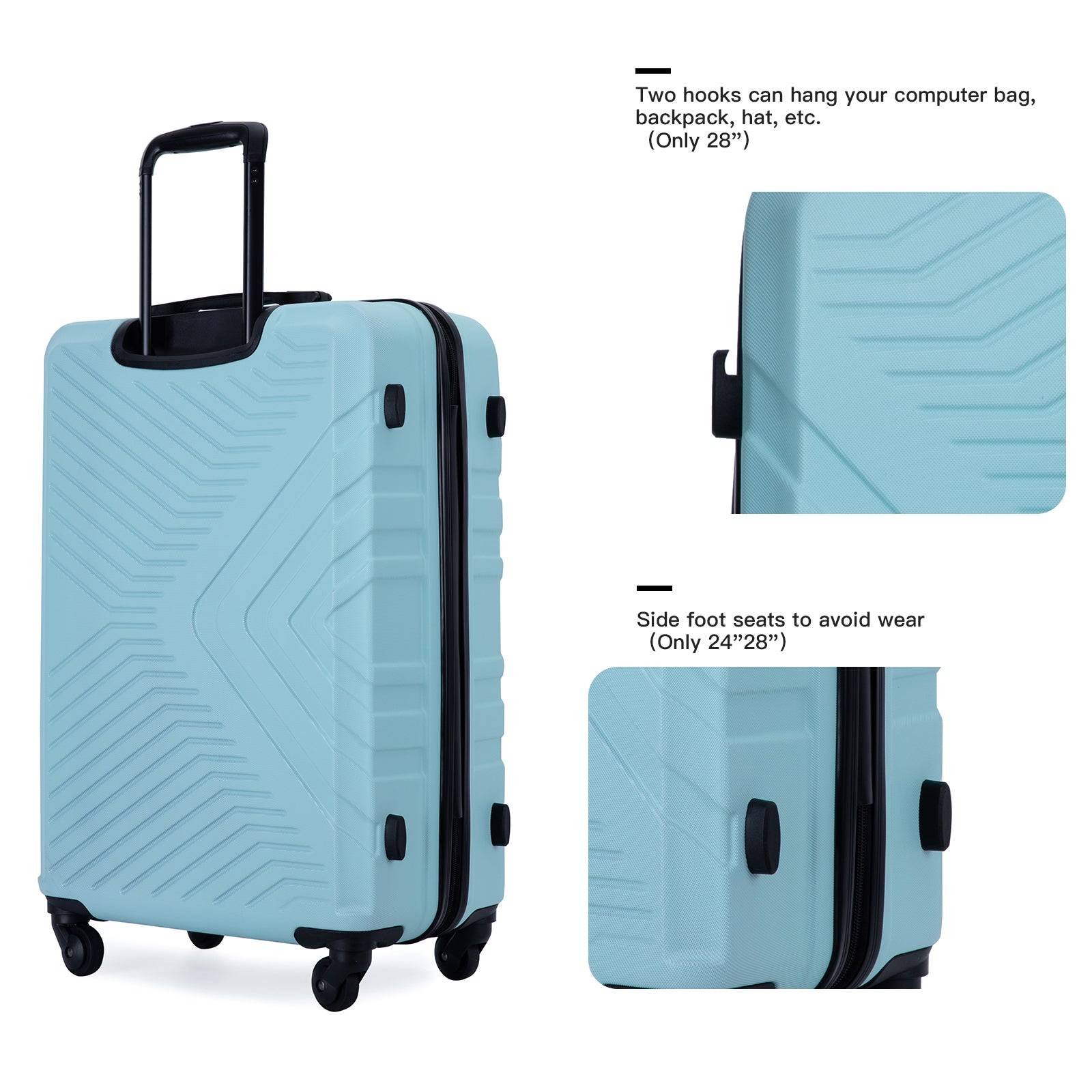 Affordable Lightweight Luggage Set - 3 Piece ABS Spinner Suitcases USA