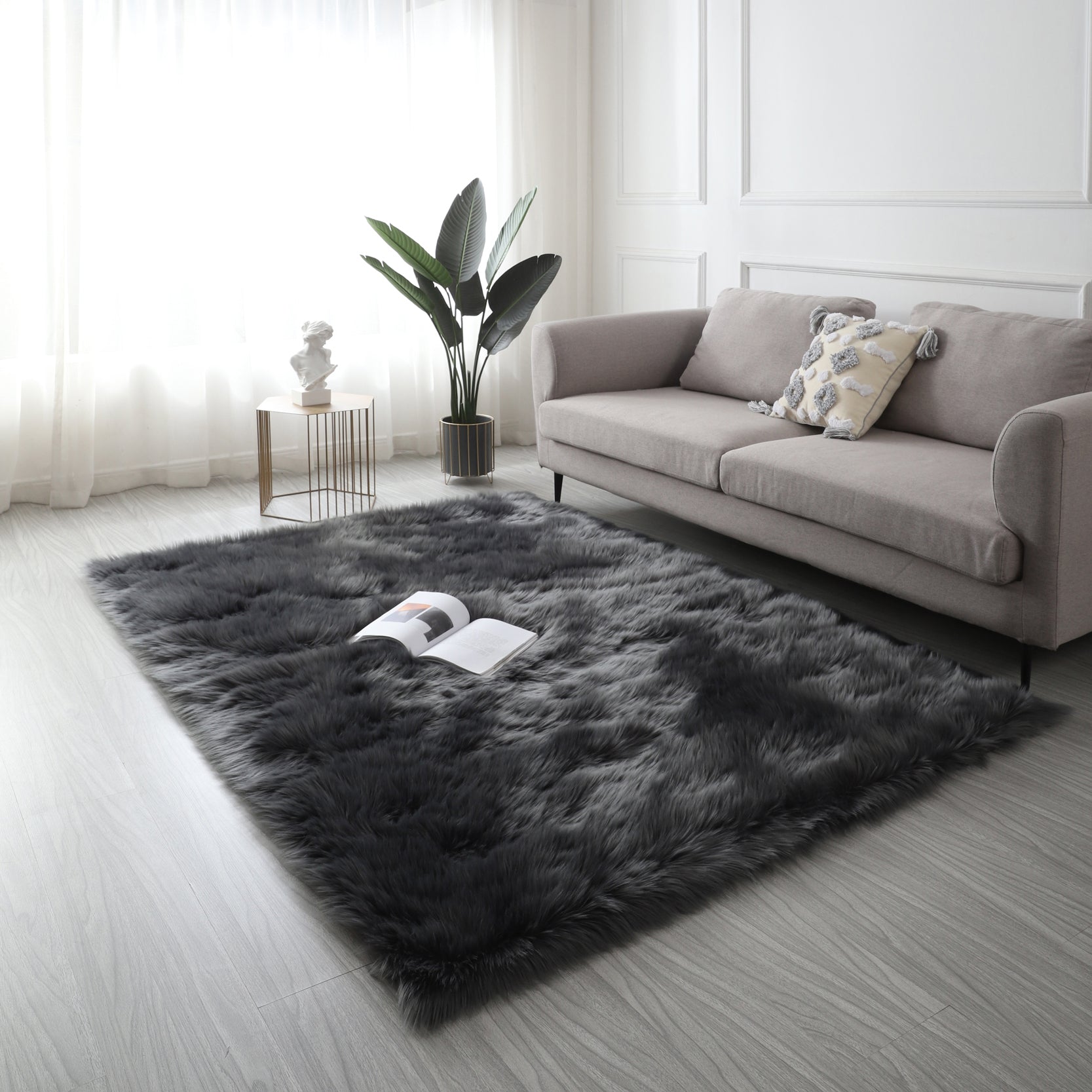 Affordable Plush Faux Fur Rug for Bedroom USA