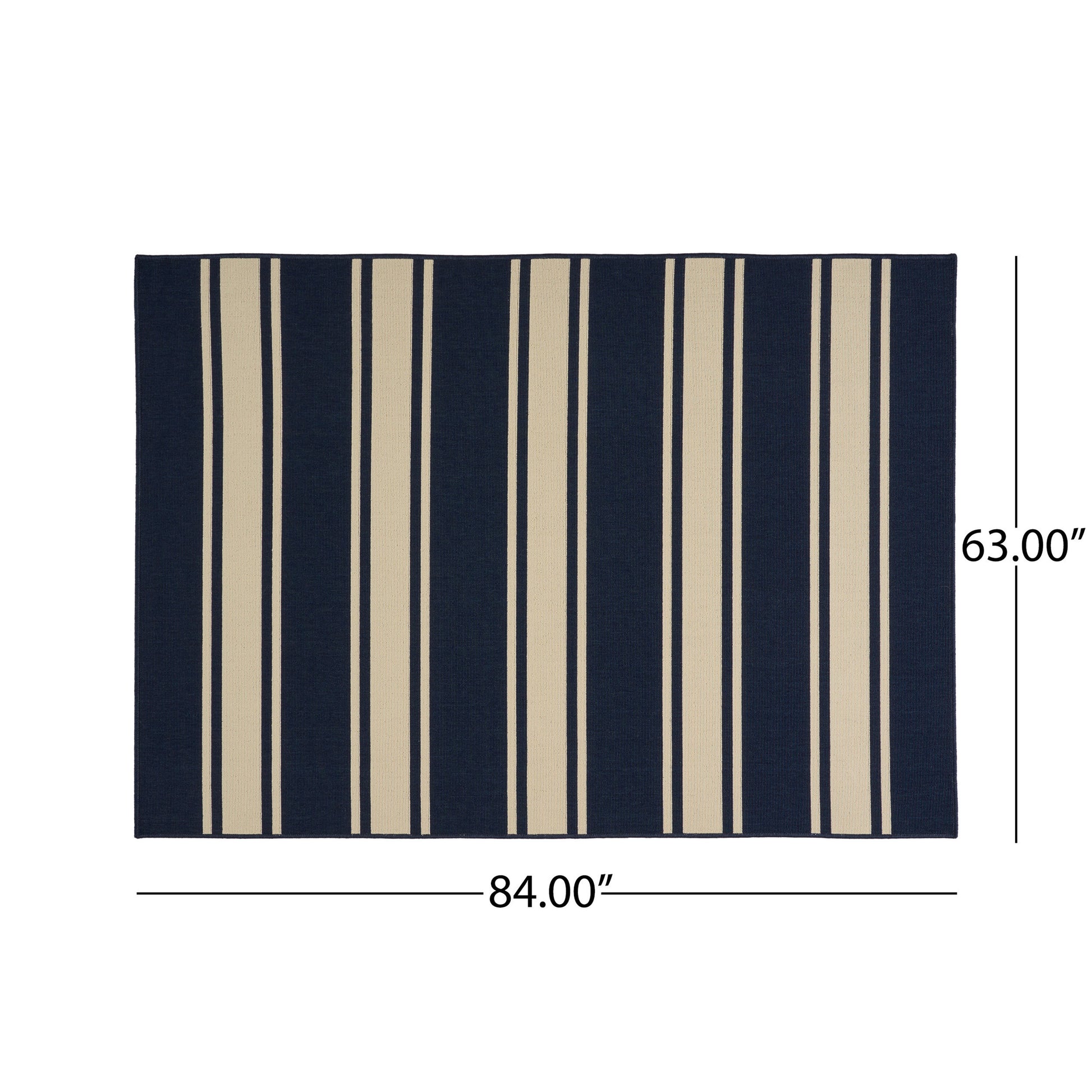 Affordable Striped Outdoor Polypropylene Rug - 53 x 7 USA