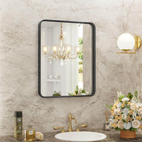 Aluminum Alloy Framed Bathroom Mirror - 36 x 24 Decorative Wall Mirror USA