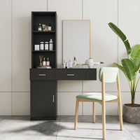 Black Modern Simple Home Office Desk with Multi-Layer Storage USA