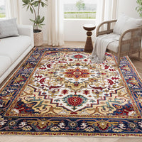 Bohemian Multicolor Transitional Area Rug with Floral Motifs USA