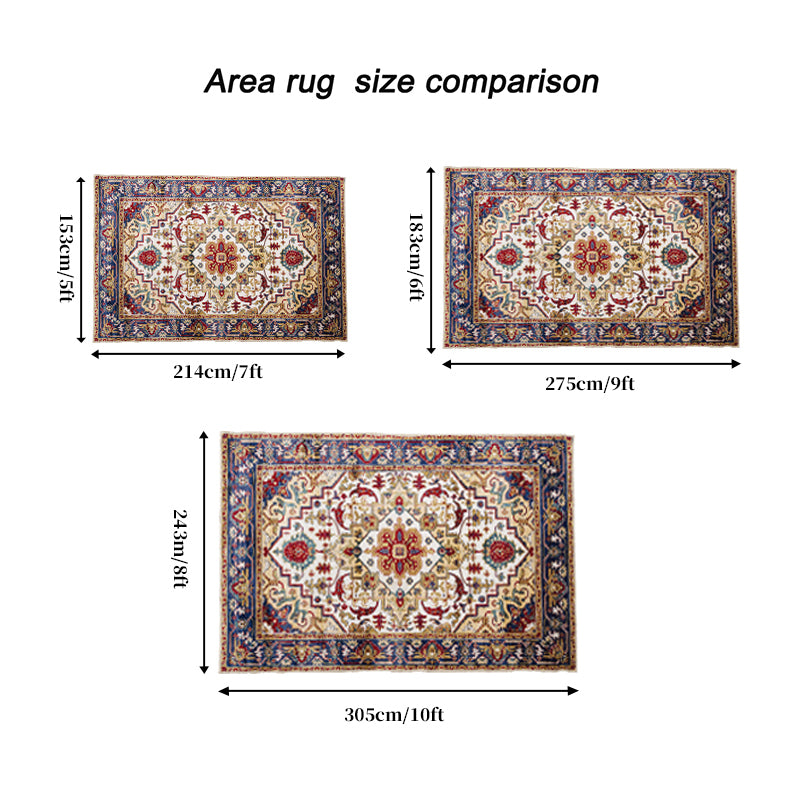 Bohemian Multicolor Transitional Area Rug with Floral Motifs USA