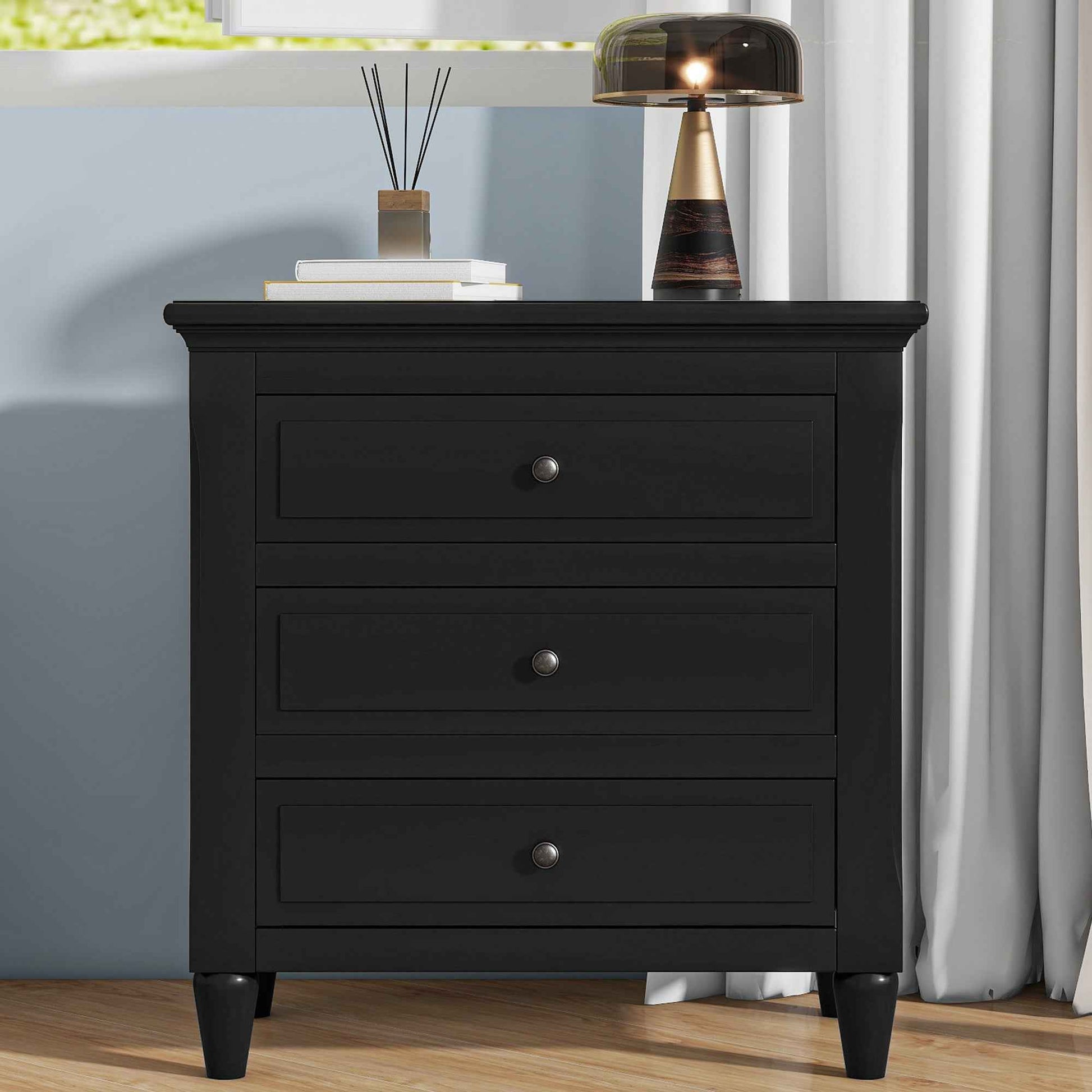 Classic 4-Drawer Wooden Dresser for Bedroom Storage