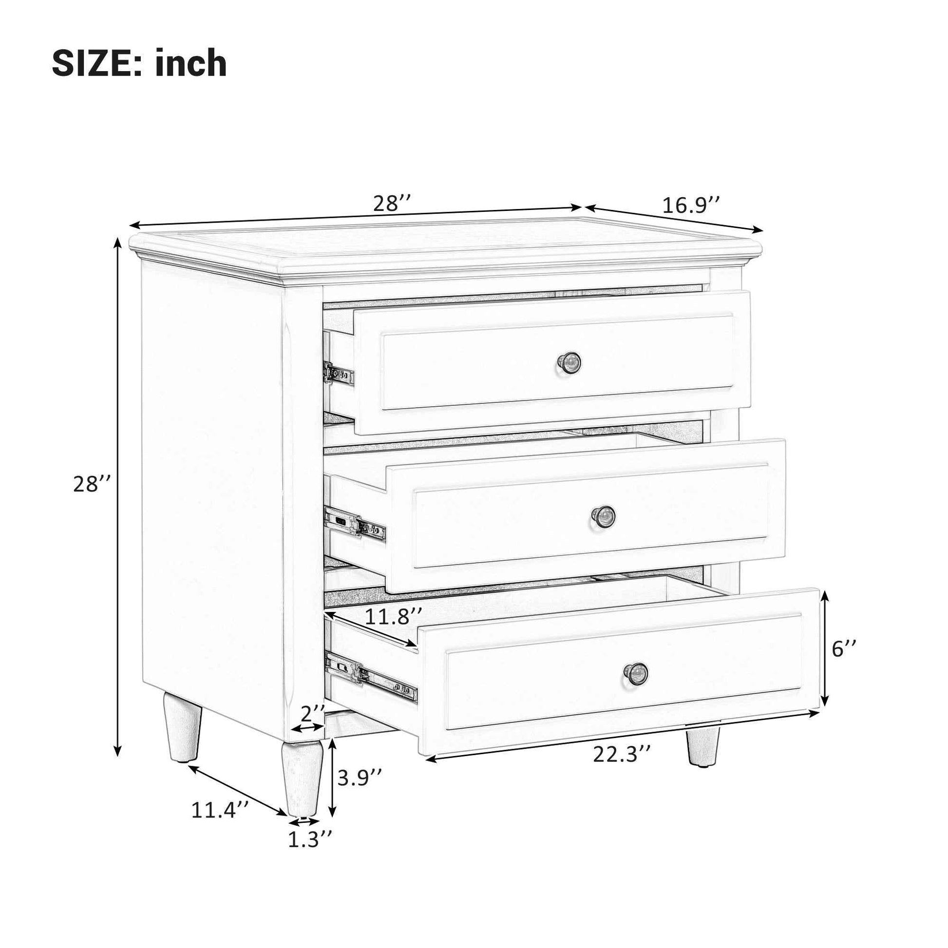 Classic 4-Drawer Wooden Dresser for Bedroom Storage