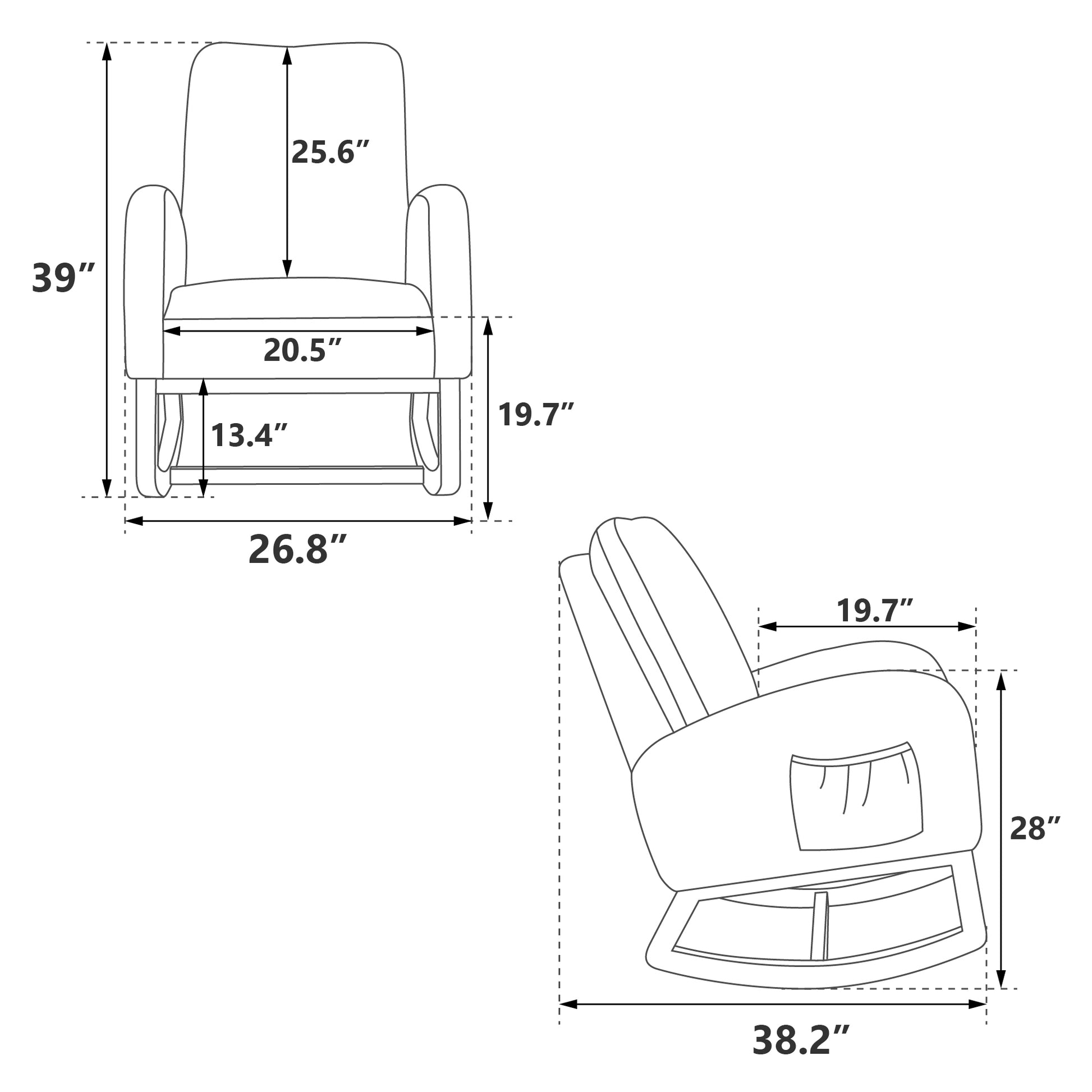 Classic Modern Rocking Chair for Nursery and Living Room USA