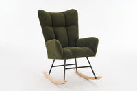 Classic Rocking Chair with Teddy Fabric Upholstery USA