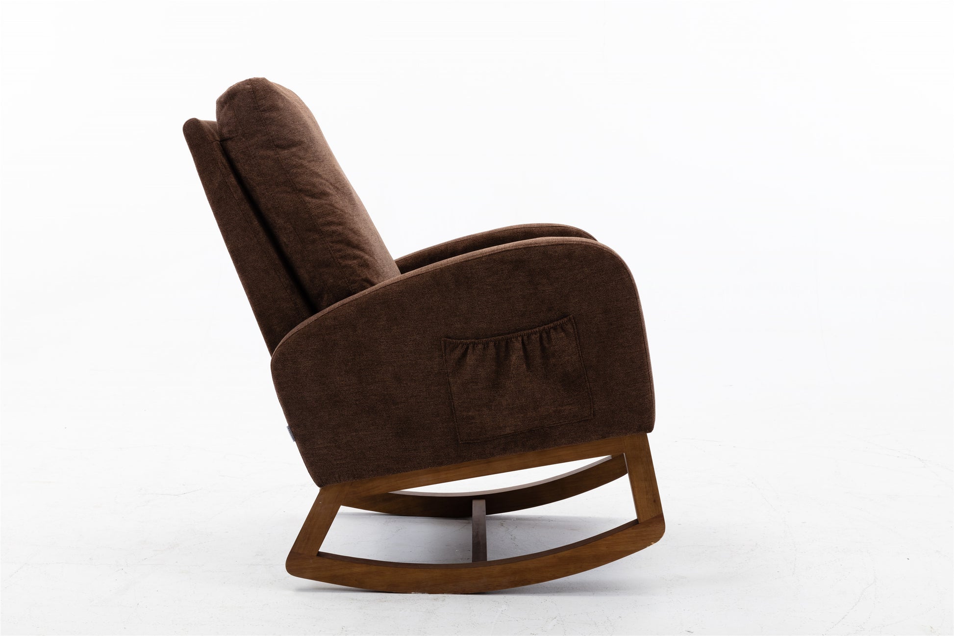 Classic Tufted Velvet Swivel Rocking Chair with Wooden Legs USA