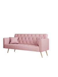 Classic Velvet Tufted Convertible Loveseat Sofa Bed USA